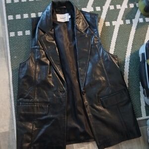 Deadwood Black Leather Vest